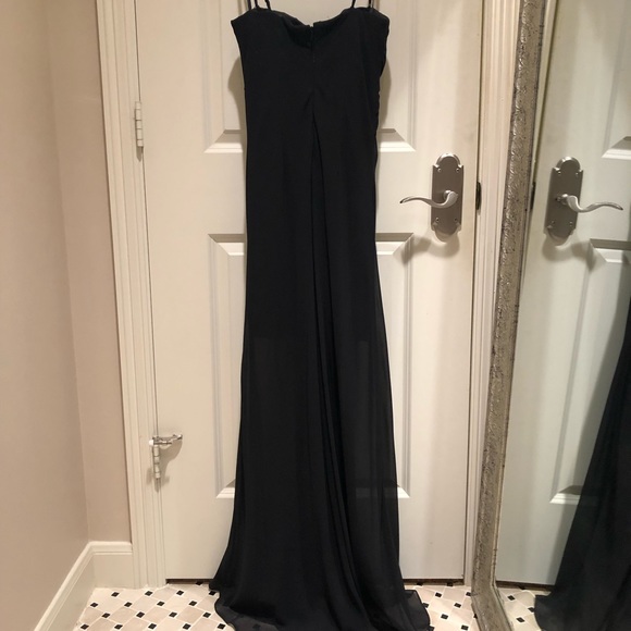 Sequins with sheer black floor length dress - Picture 4 of 7